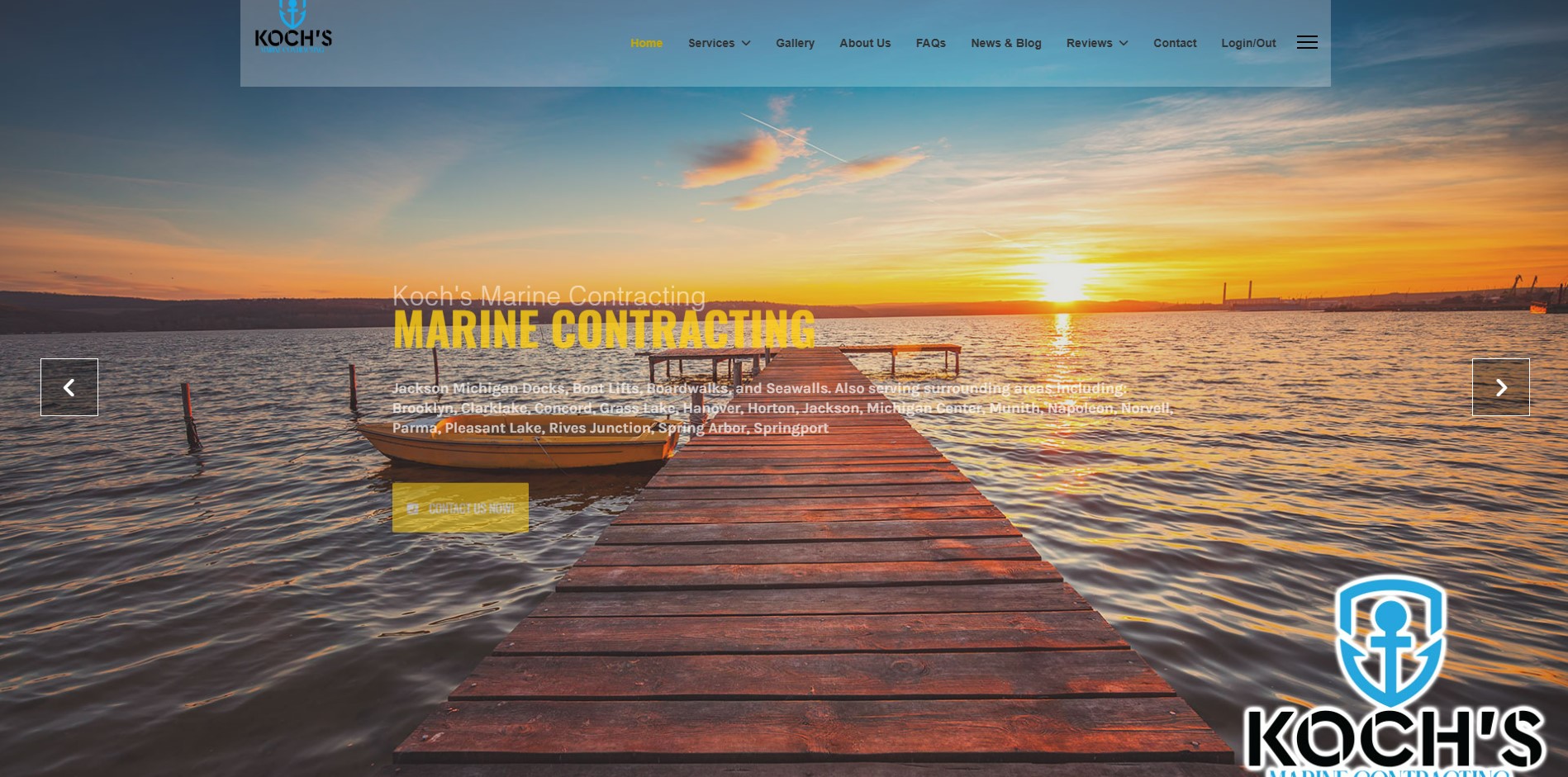 Koch's Marine Contracting - Web Design and Graphic Design