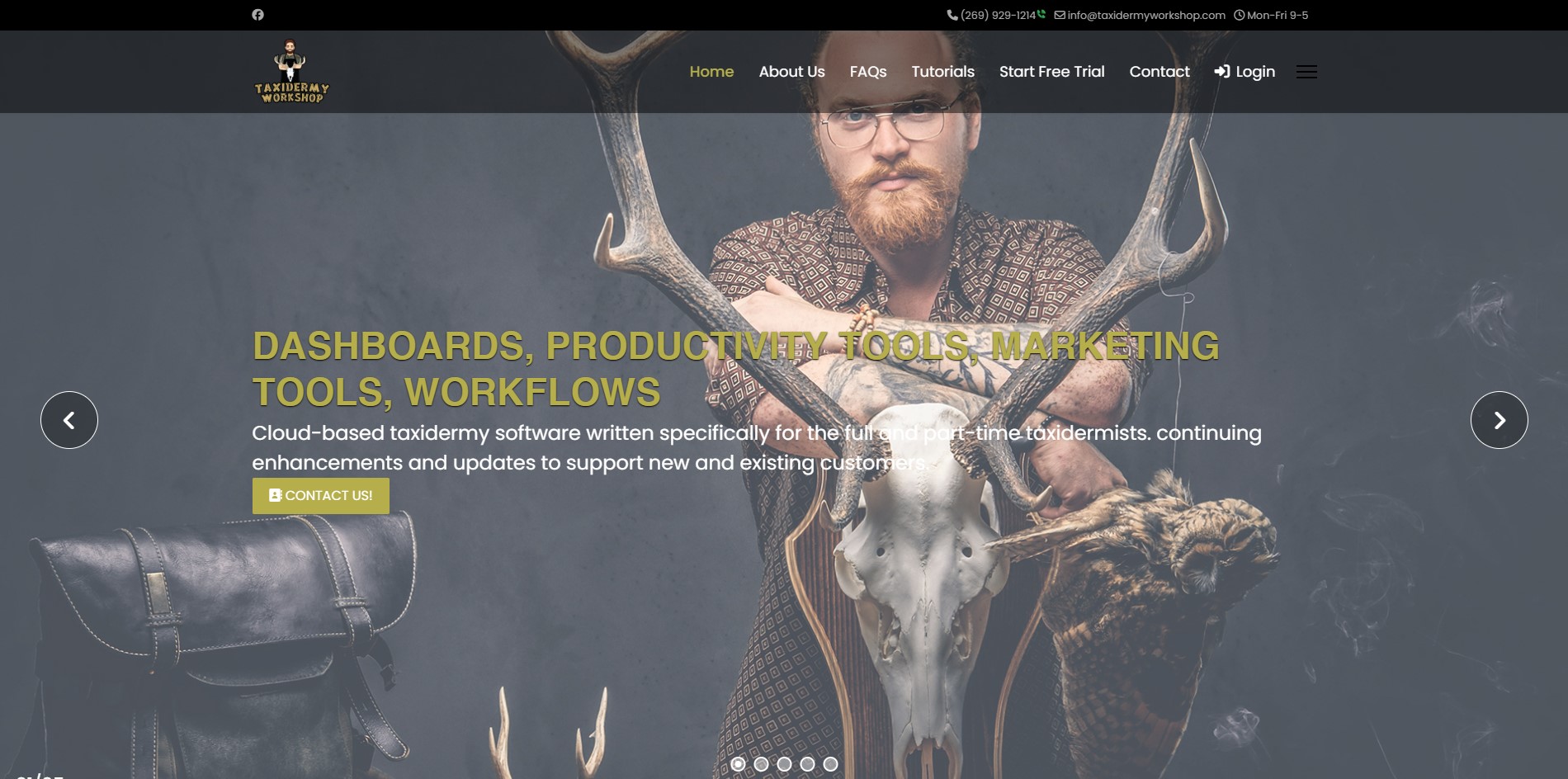 Taxidermy Workshop - Web Design and Graphic Design