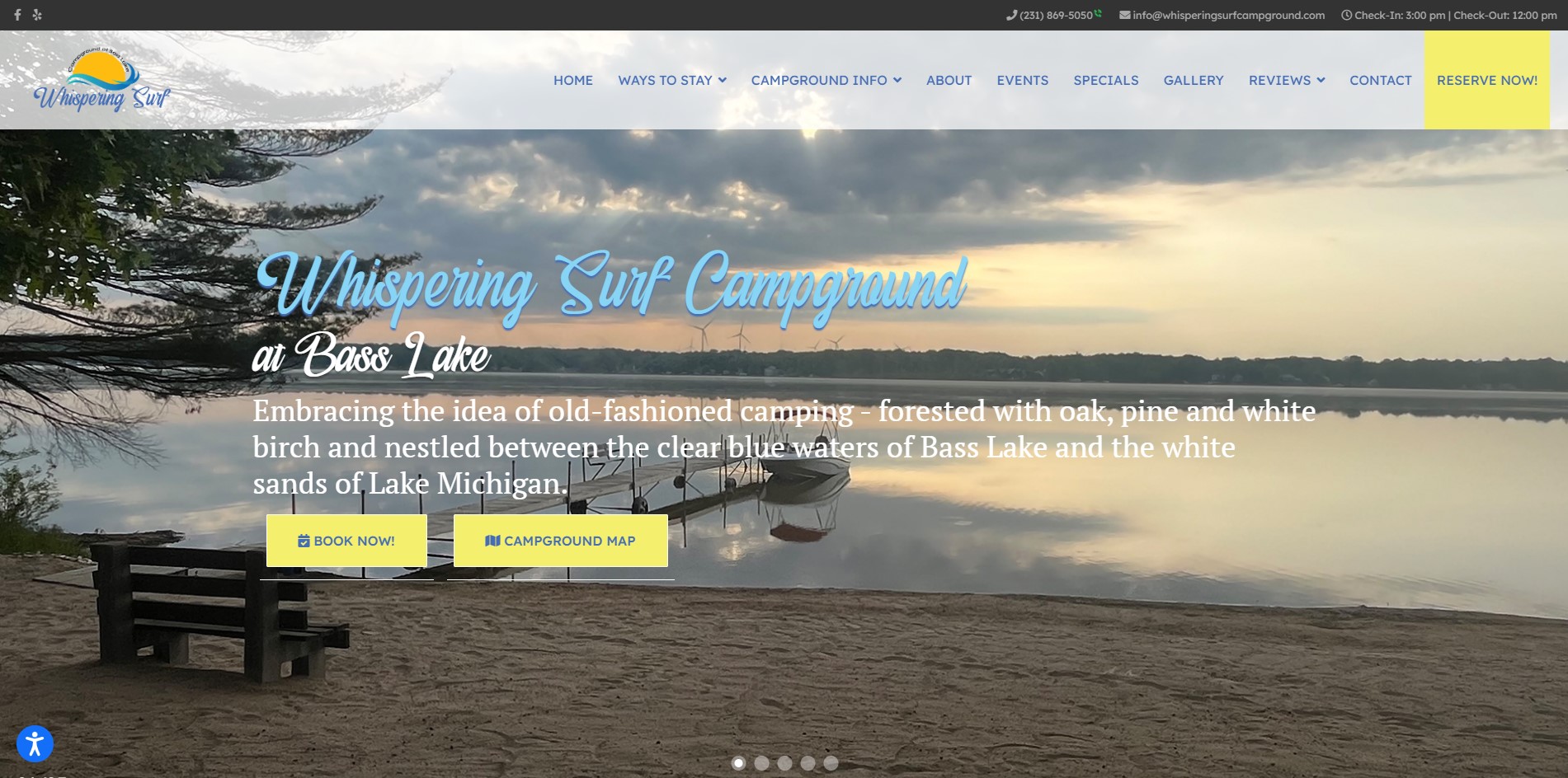 Whispering Surf Campground - Web Design and Graphic Design